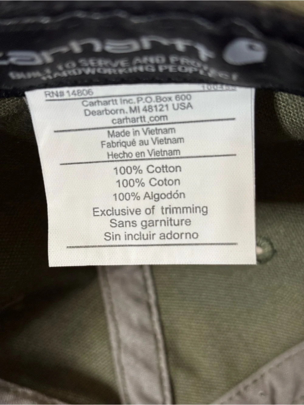 Carhartt durable canvas